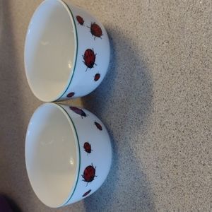 2 ladybug tea mugs
